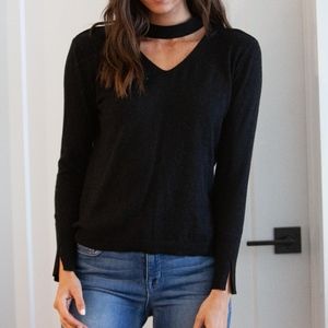 Sanctuary Cutout Black Knit top